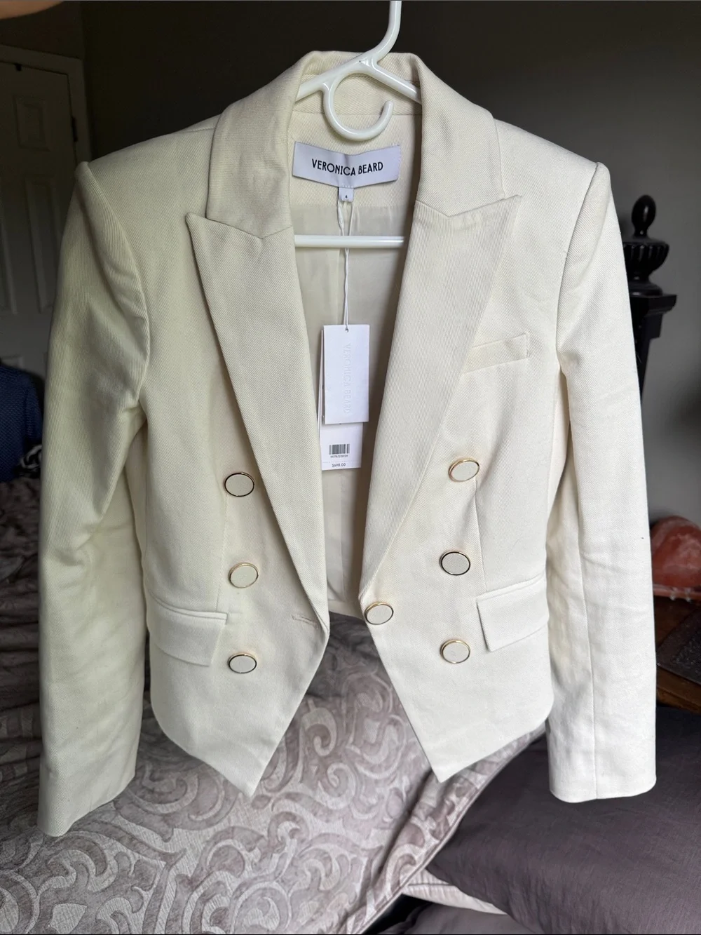 Veronica Beard Diego Dickey Jacket Ecru US 4